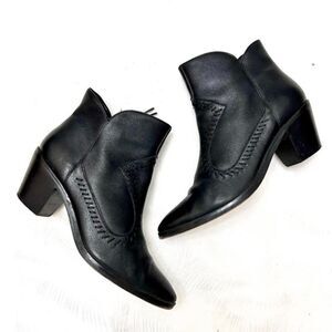 Rebecca Minkoff Lulu Black Leather Western Ankle Boots - Size 7.5